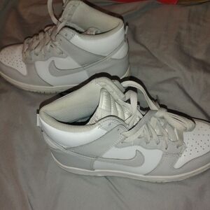 Nike Light Gray and White Athletic Shoes